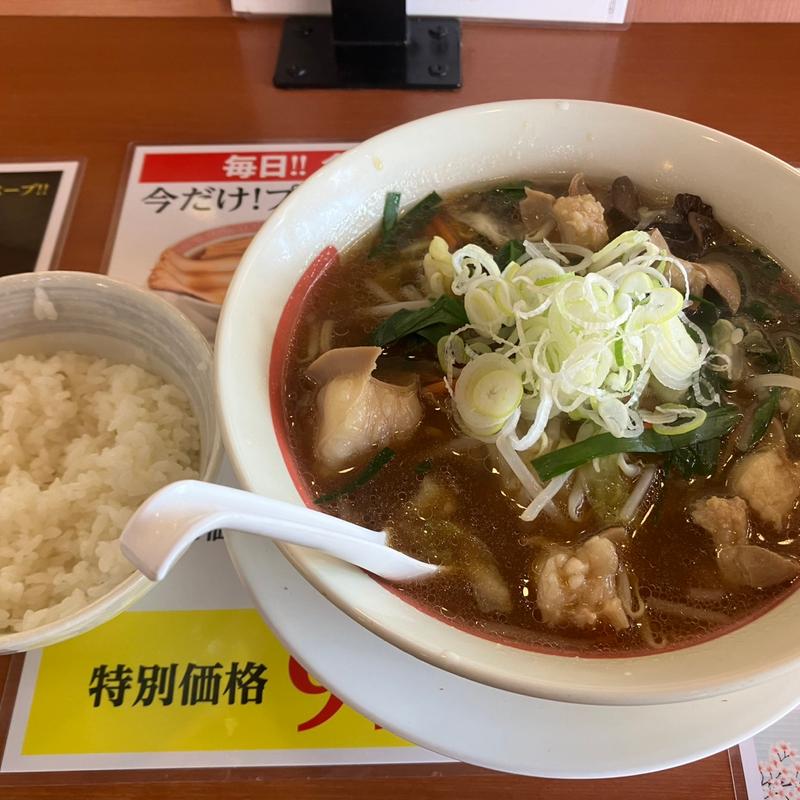 モツラーメン+半ライス(幸楽苑 日立相田店 )