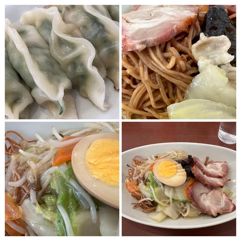 叉焼ヤキソバ (ハーフ) + 海老ニラ餃子(古久家 緑園都市店)