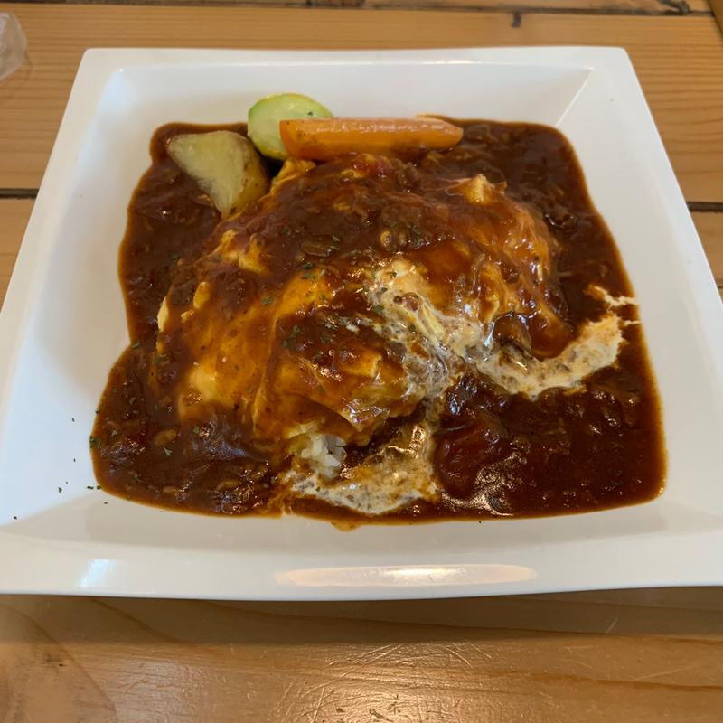 きのこのオムレツハヤシライス(cafeごはん カシェルポポ)