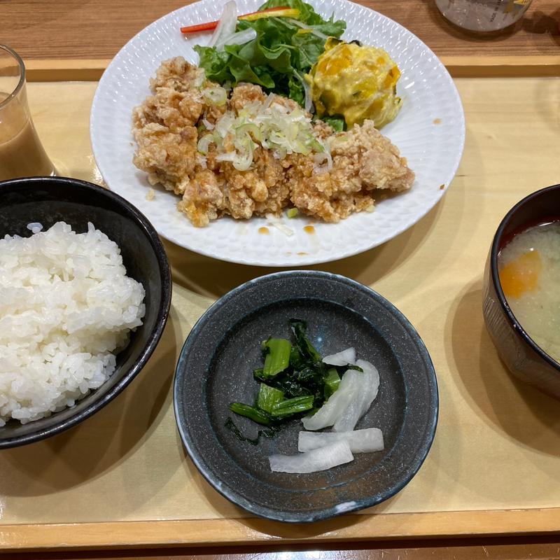 揚げ鶏の香味だれ定食(イオン盛岡南ショッピングセンター　いっとごこく)