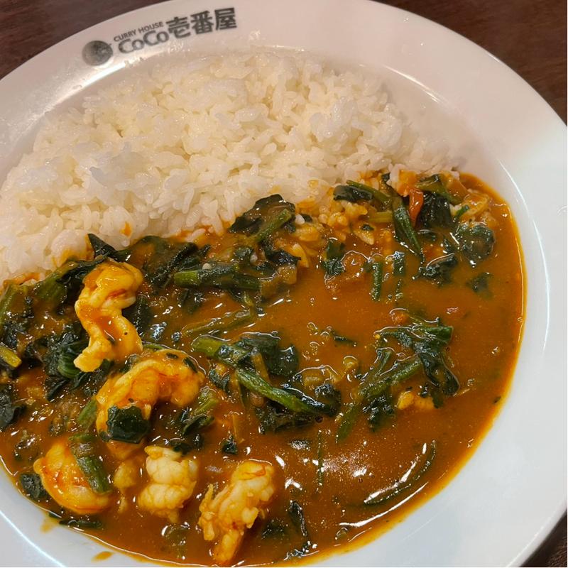 THE海老カレープラスほうれん草(CoCo壱番屋 鹿児島出水店  （ココイチバンヤ）)