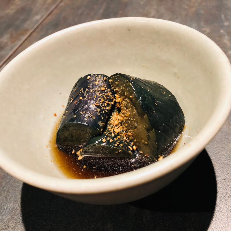 付き出し 茄子の煮浸し　(一献 すだち)