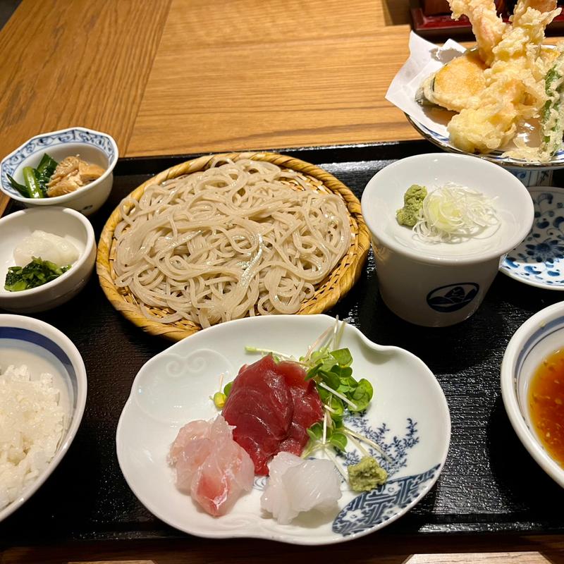 天ぷら刺身御膳(蕎麦前 山都)