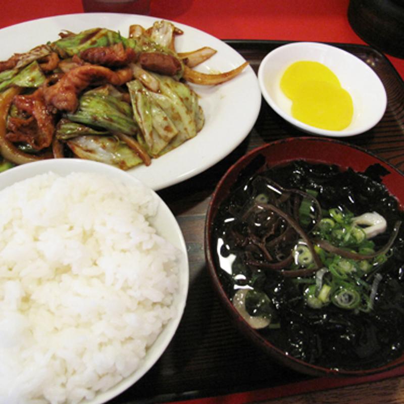 みそ焼ホルモン定食(まめたぬき)