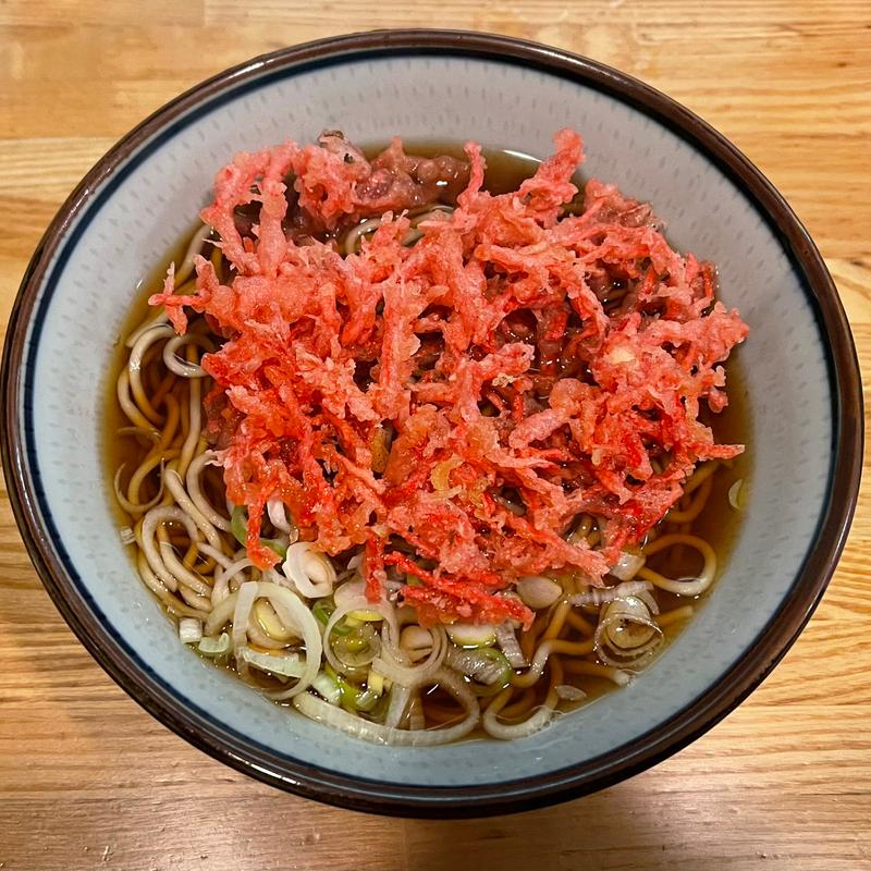 天ぷらそば(紅生姜)(福そば )