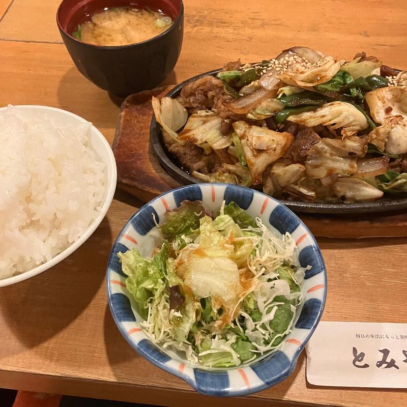 名物！モーモー鉄板定食大盛(とみや本館)