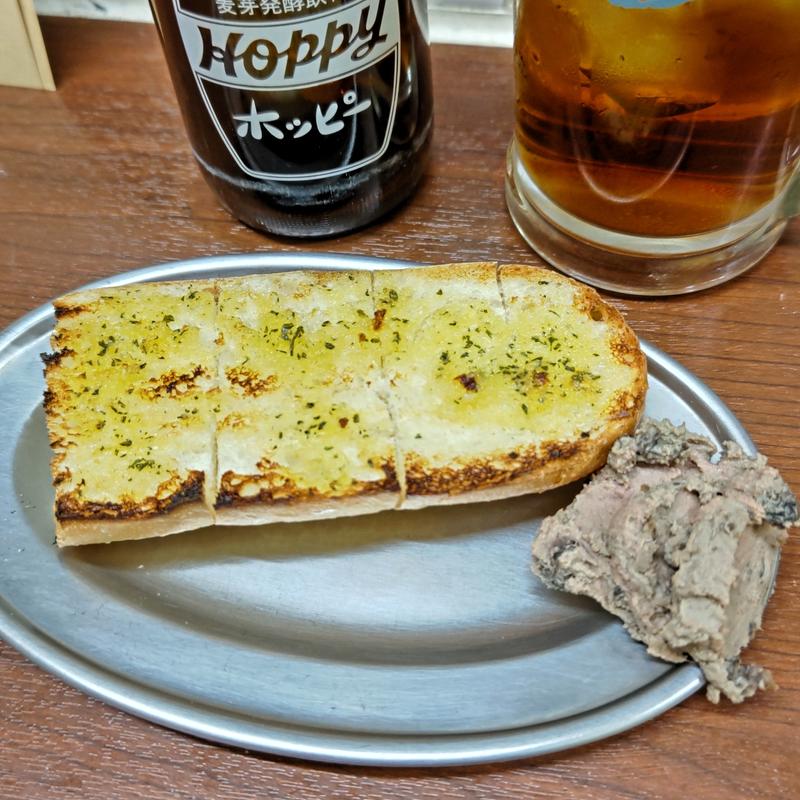 レバーガーリックトースト(大衆食堂2.0 とぽす)