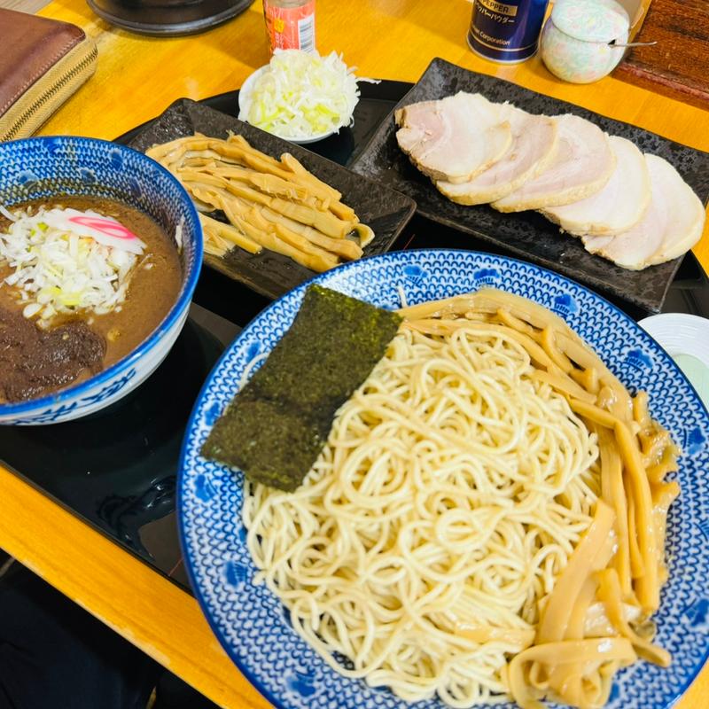 魚介チャーシューつけ麺(細麺変更)＋チャーシュー＋メンマ(中華そば 香十)
