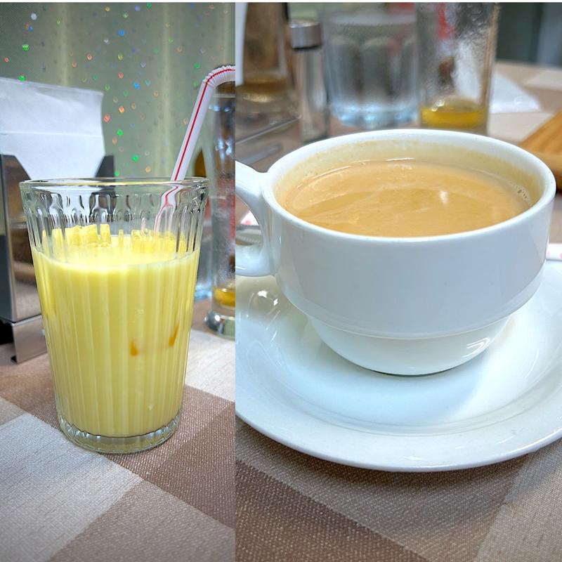 マンゴーラッシー＆ホットチャイ(インドレストラン ガネーシャ 長町駅前店)