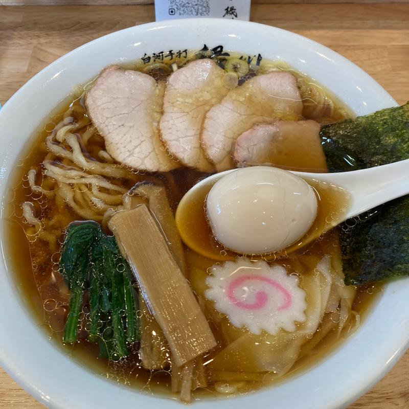 ワンタン麺（大）➕煮卵(白河手打中華そば 緑川)