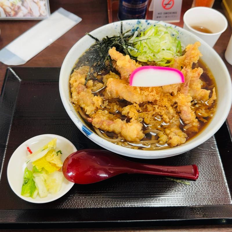 下足天そば（温・冷）(肉そば はくよう )