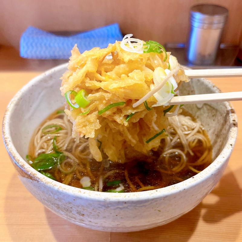 かき揚げ天そば(茹でたて そば・うどん まる美（○美）)