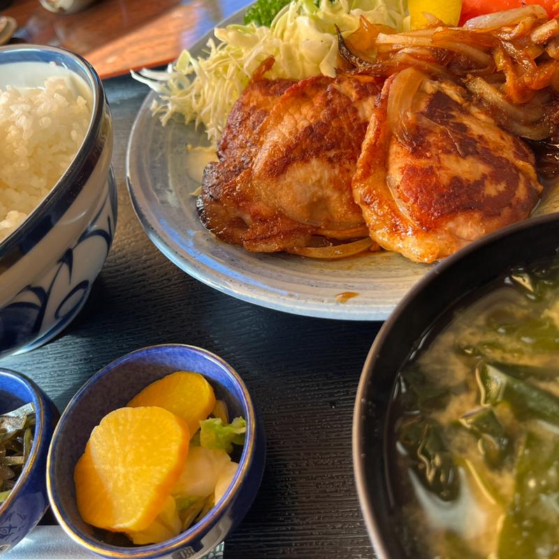 生姜焼き御膳ご飯大盛り(大村庵)