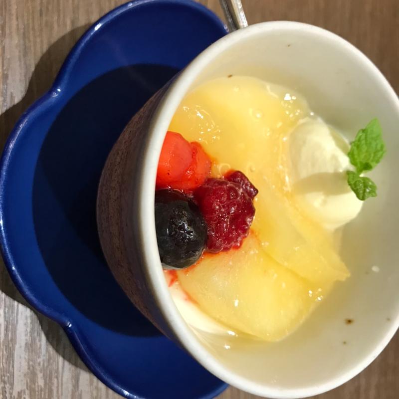 りんごのコンポートと杏仁ぷりん(サガミ 豊川牛久保店)