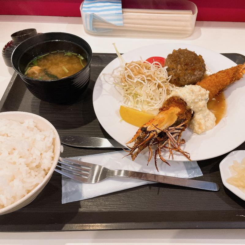 天然エビ・ハンバーグセット（大えび）(AB-kitchen)