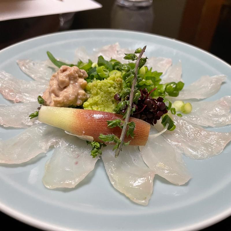 カワハギの刺身(龍の山海料理 )