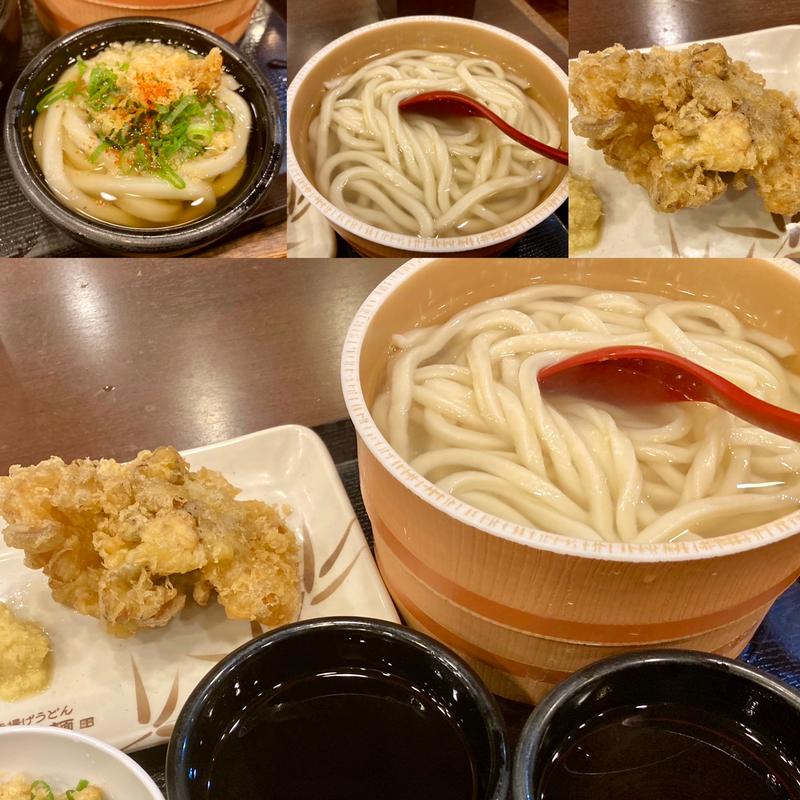 釜揚げうどん＋まいたけ天(丸亀製麺御茶ノ水)