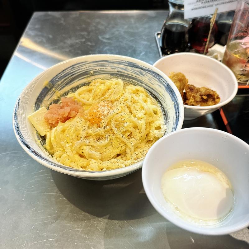 明太カルボ(うどん酒場仏迦袈（ぶっかけ）中目黒店)