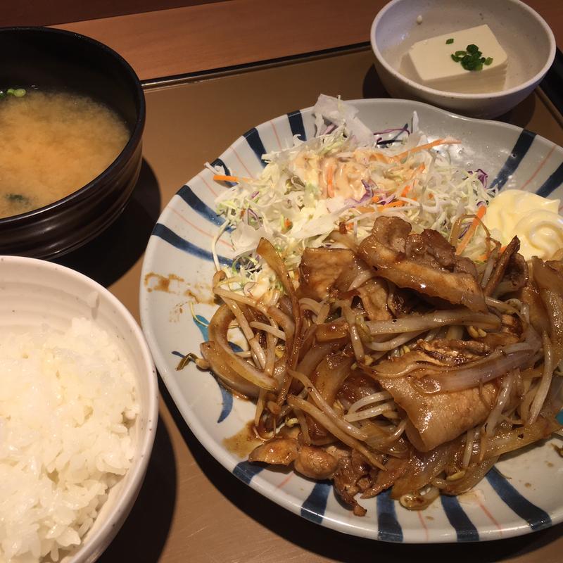しょうが焼定食(やよい軒 野田阪神店)