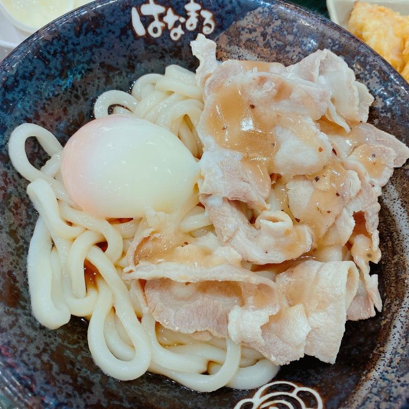 塩豚温玉ぶっかけ(はなまるうどん イオンタウン千種店)