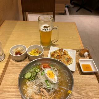冷麺セット+生中(韓美膳（はんびじぇ） コクーンシティ店)