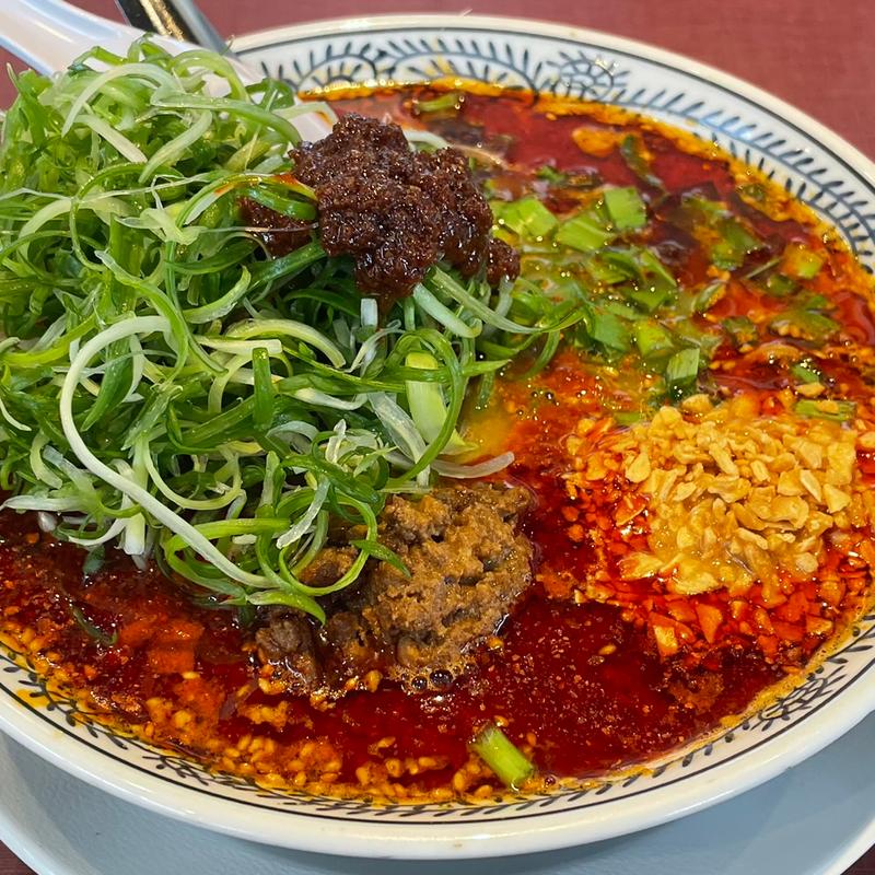 白胡麻担々麺ドッカンねぎトッピング辛味増しx5(丸源ラーメン 大宮バイパス宮原店)