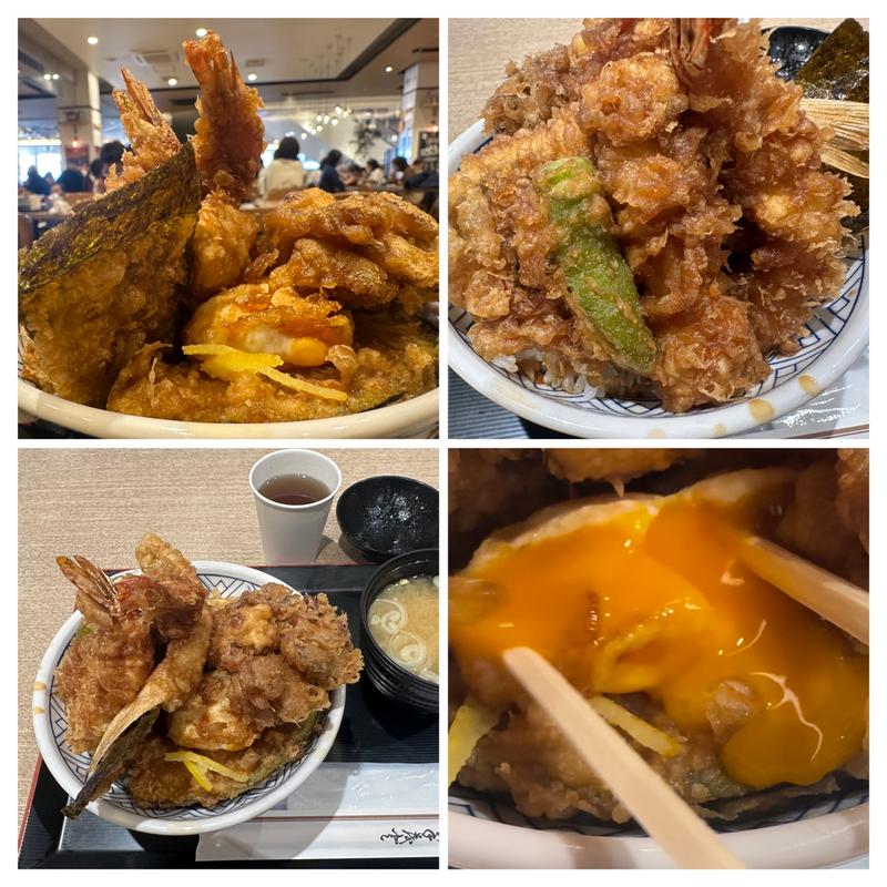 上天丼➕味噌汁セット(日本橋 天丼 金子半之助 ららぽーと海老名店)