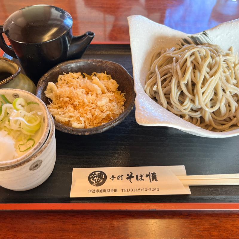冷やしたぬき蕎麦大盛(そば順 伊達本店)