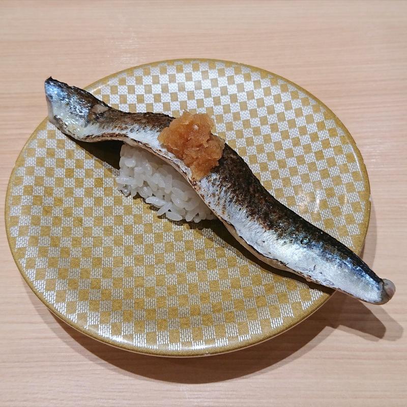 炙りさんま一本握り(寿司活 ジョイナス横浜店)