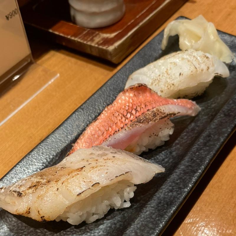キンメ、クロムツ、炙り(板前 鮨 はなれ-ＨＡＮＡＲＥ- 銀座)