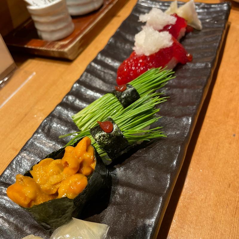 雲丹芽ねぎ筋子(板前 鮨 はなれ-ＨＡＮＡＲＥ- 銀座)