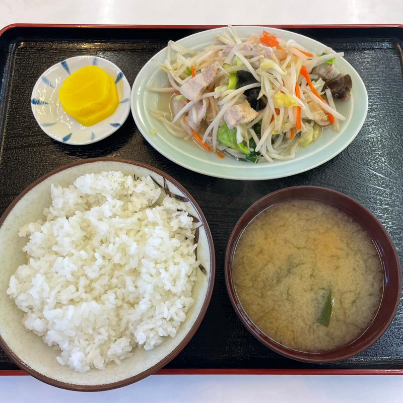 野菜肉炒め定食(食堂 よし尾)