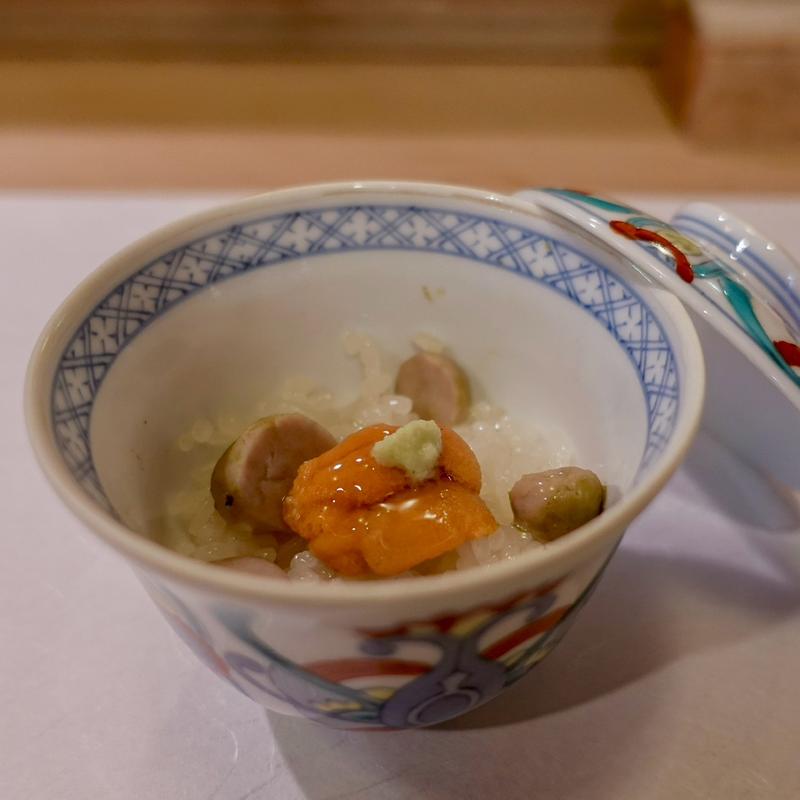 雲丹と零余子の飯蒸し(ひろ作 （ひろさく）)