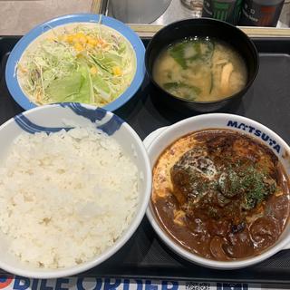 ブラウンソースハンバーグ定食(松屋 中野坂上店)