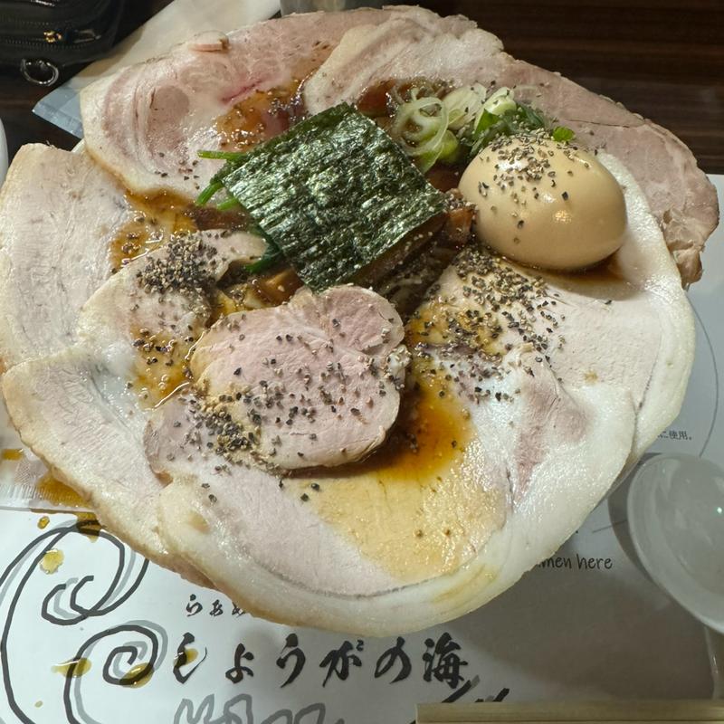特製背脂ブラックらぁめん(らぁめん しょうがの海)