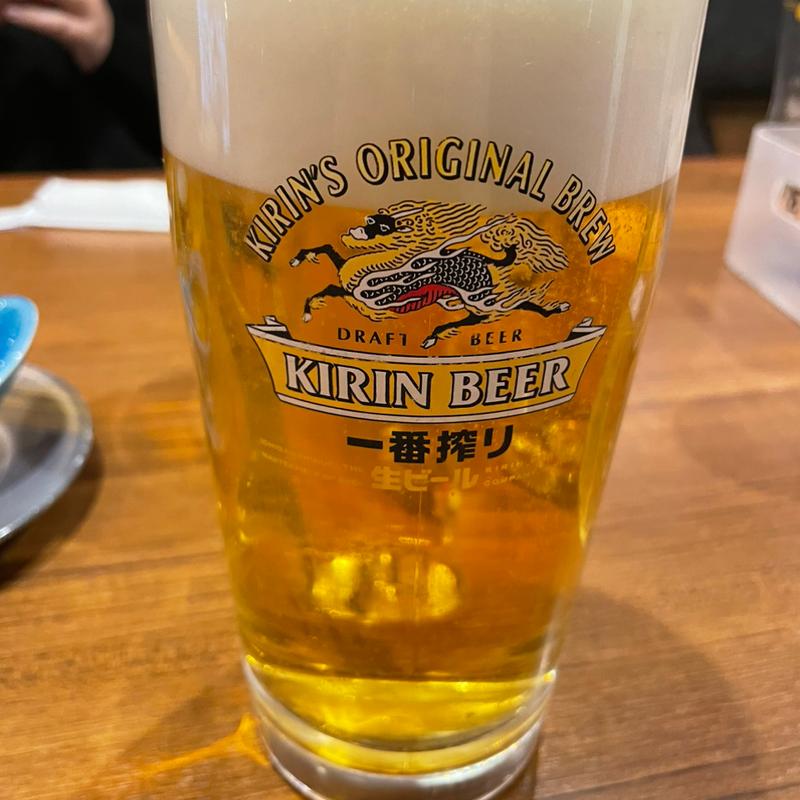 キリン一番搾り生ビール　大ジョッキ(回転さかなや鮨　魚忠 今池店 （うおちゅう）)