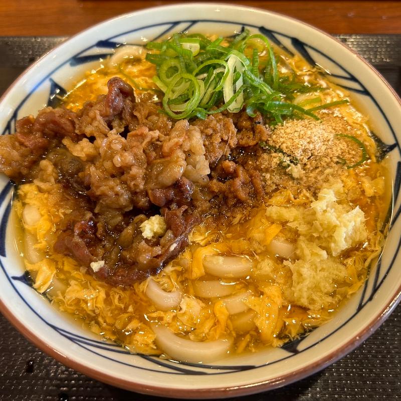 肉がさね玉子あんかけ(丸亀製麺伊豆の国)