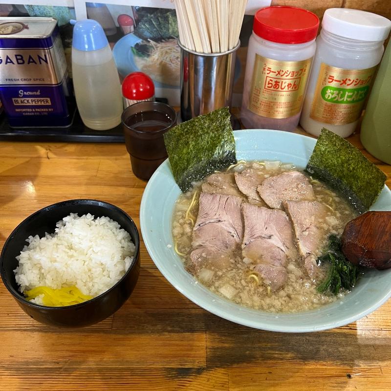 チャーシュー麺中、ライス(ラーメンショップ椿 上彦川戸店)