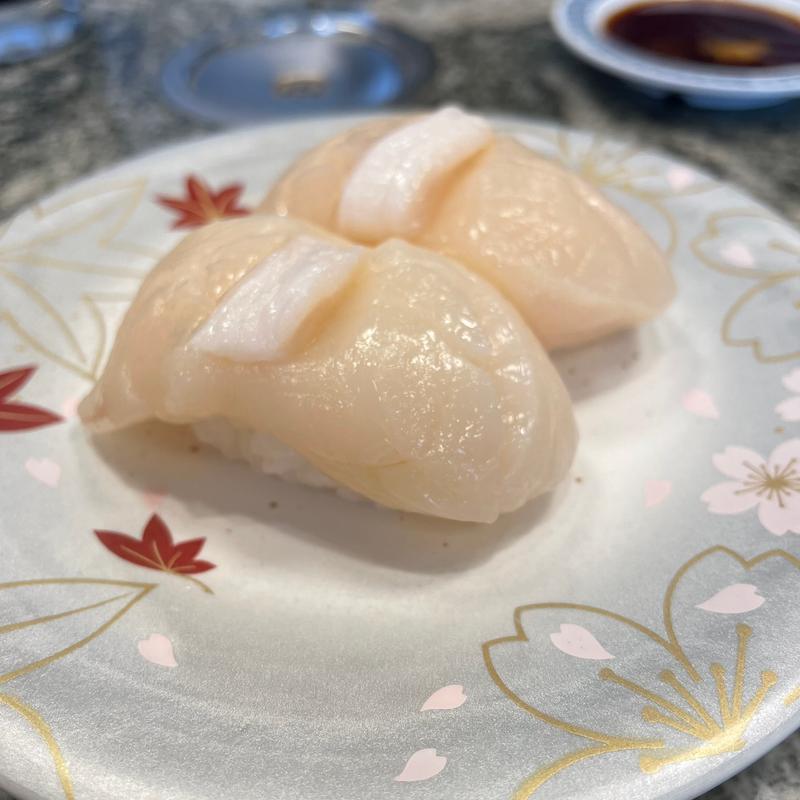ほたて握り(回転寿司森田 那珂湊1号店)