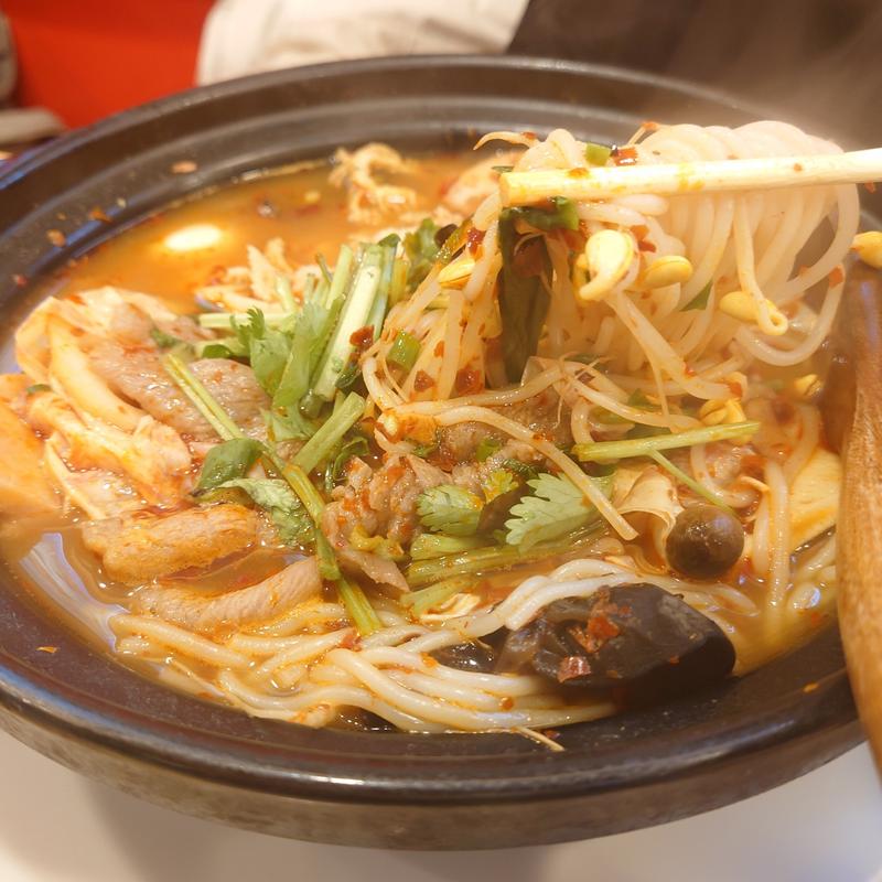 アヒルの血と豚モツの四川風煮込み入り米線(天府李米線 TINA'S NOODLE KITCHEN)