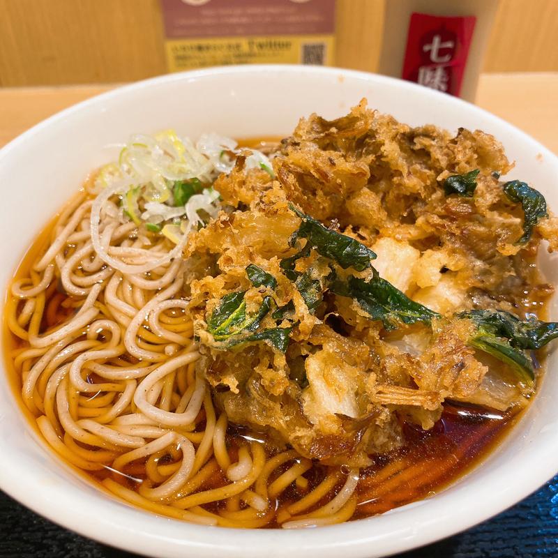 舞茸と長芋のかき揚げそば(いろり庵きらく稲毛店)