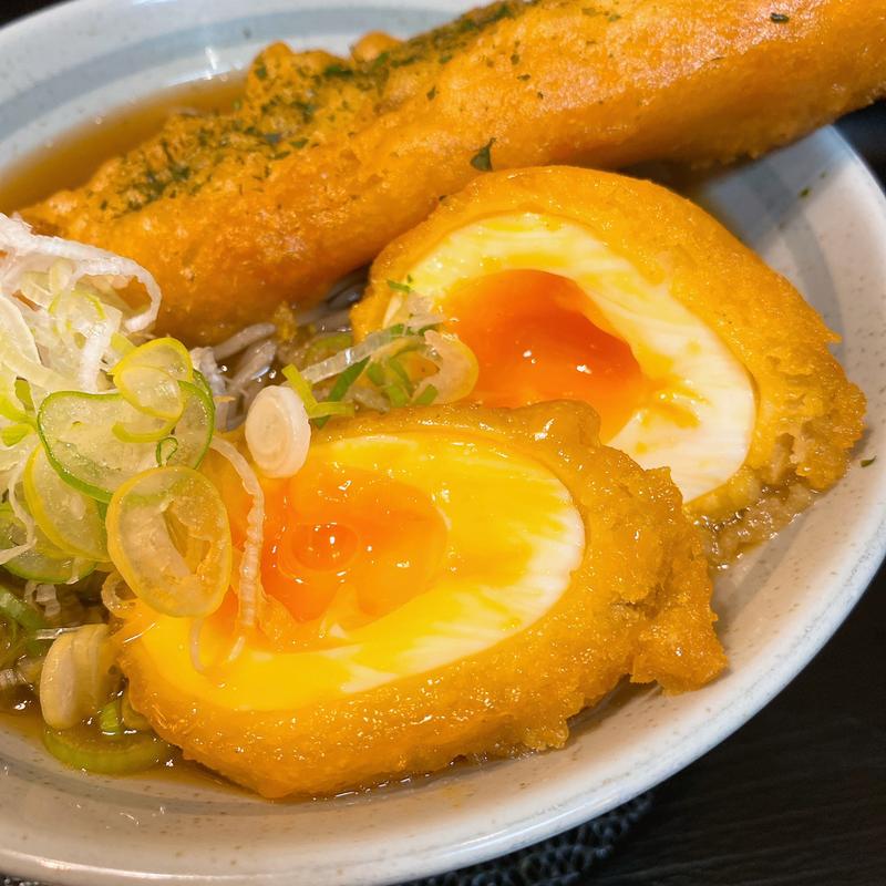 ジャンボちくたま天そば（温）(めとろ庵 新木場店 )