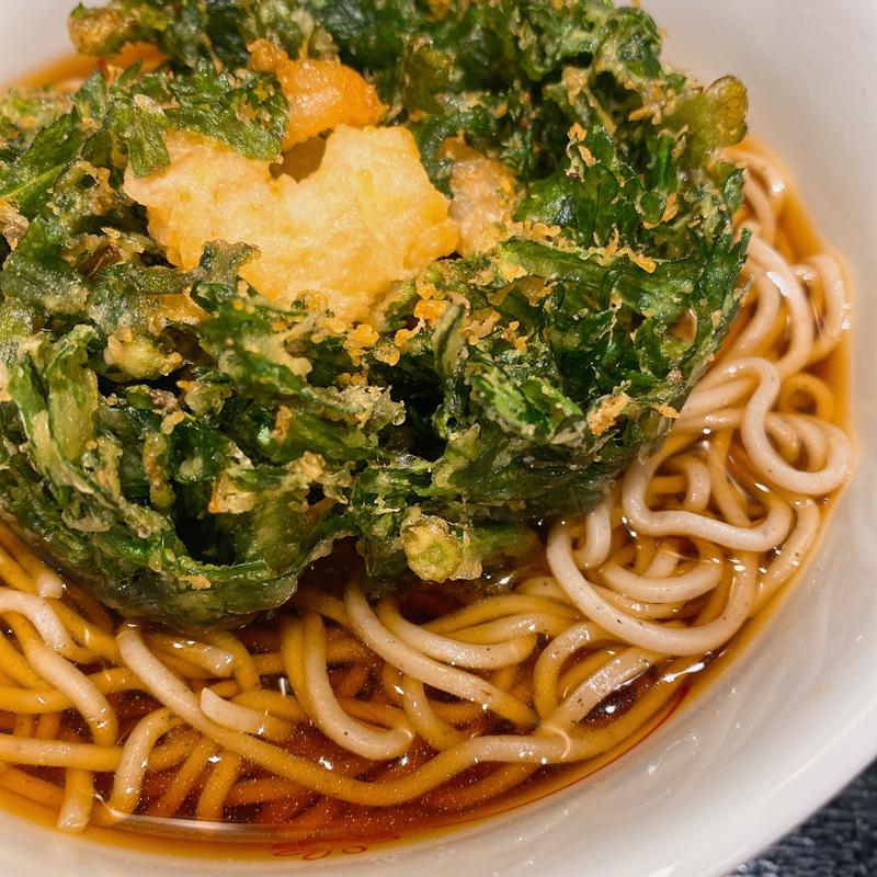海老春菊天そば(いろり庵きらく稲毛店)