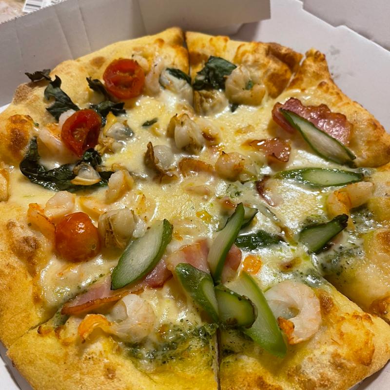 シーフードスペシャル＆アスパラベーコン＆シュリンプ(ドミノ・ピザ三木末広店)