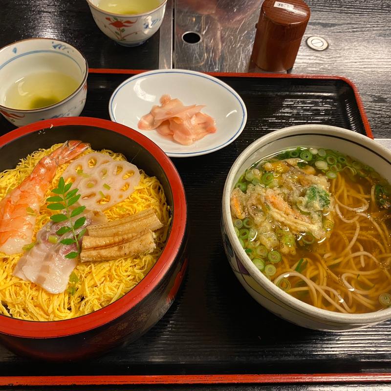 ばら寿司定食(そば辰 本店)