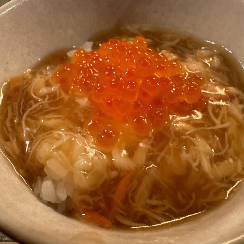 蟹のあんかけいくらのせ(スープ料理タマキハル)