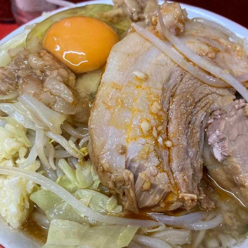 ラーメン半分＋卵(ラーメン二郎  京都店)