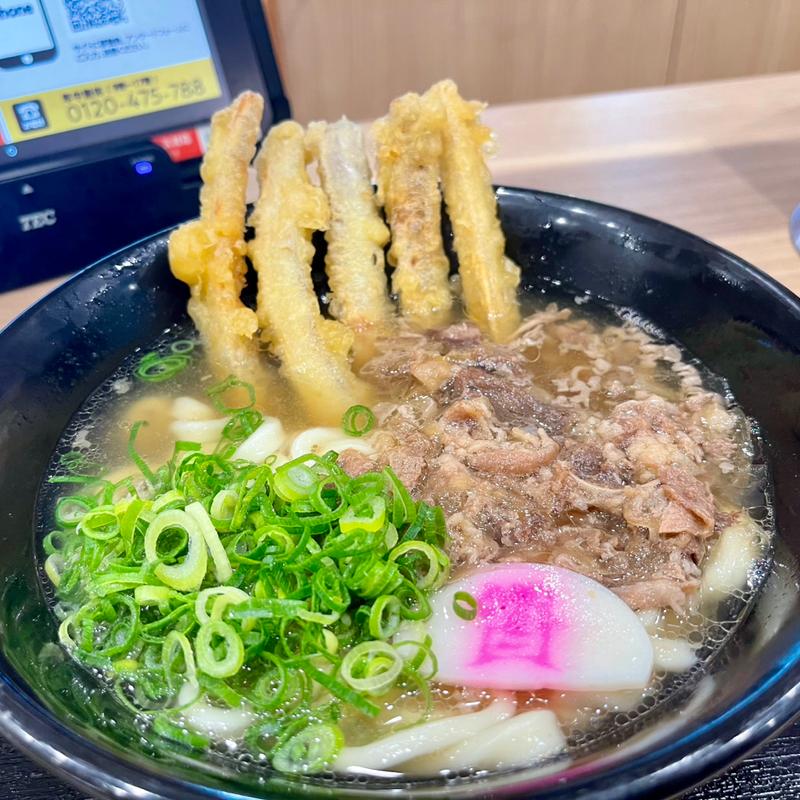 肉ごぼ天うどん(資さんうどん 岡山大元店)