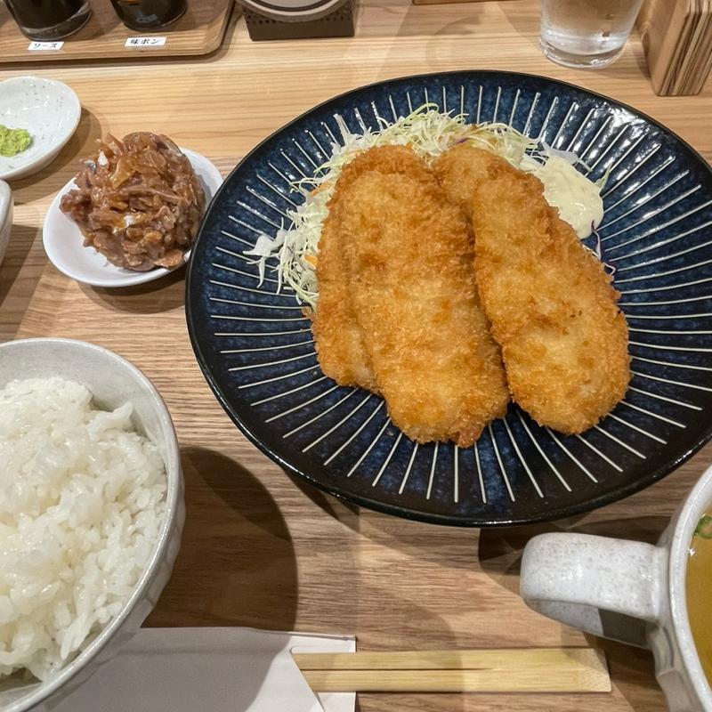アジフライ食べ放題定食(三陽食堂 博多駅中央街店)