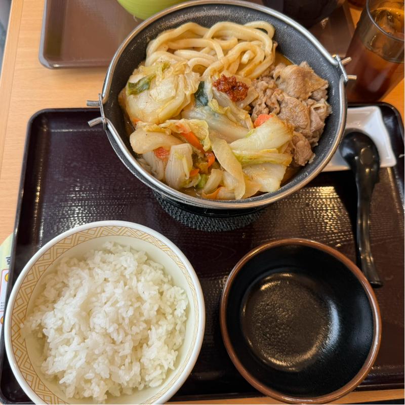 肉味噌牛坦々鍋定食(すき家 8号見附店)